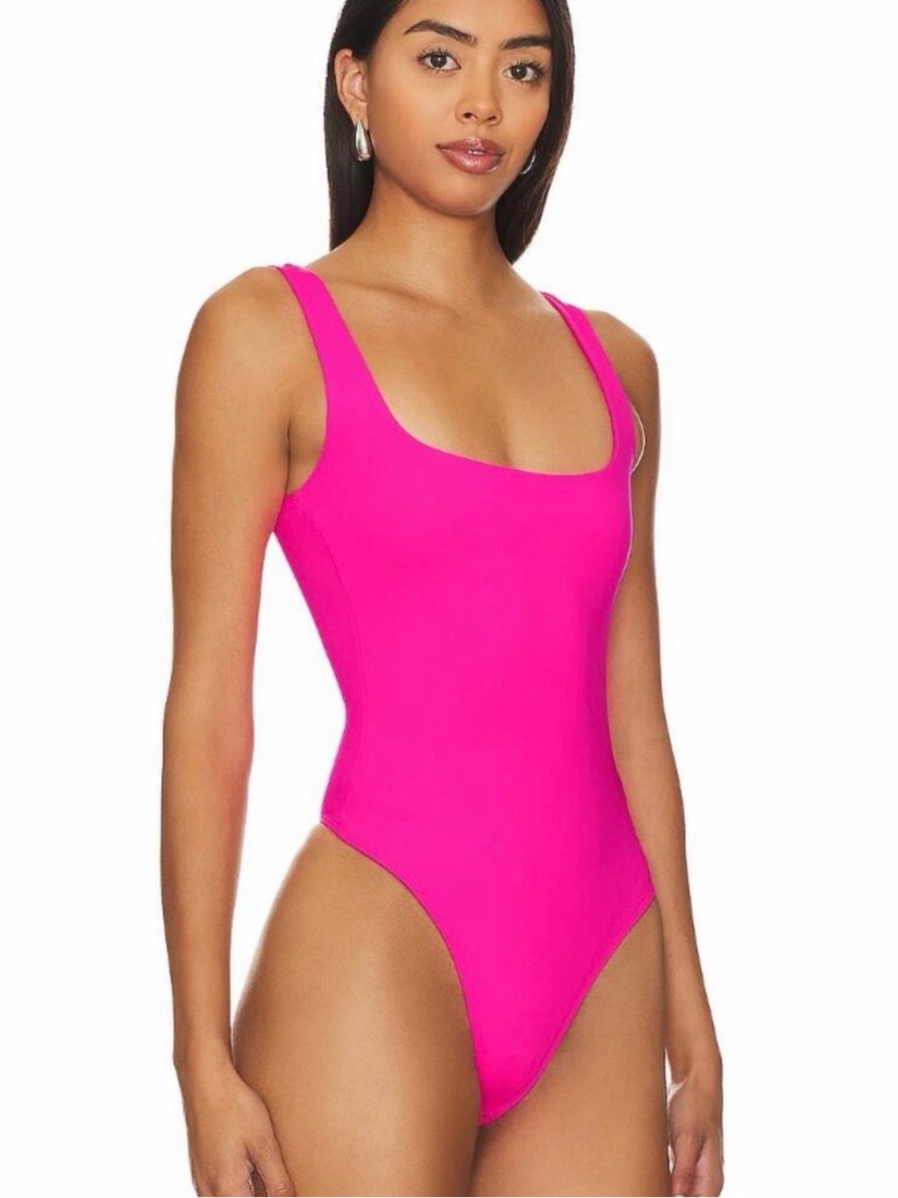 GOOD AMERICAN Scuba Modern
Tank Bodysuit (L) Fuschia
Pink Square Neck - Picture 3 of 5